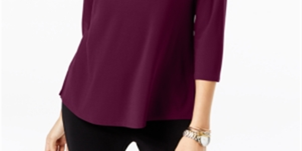 Alfani Women's Buckle Detail Tunic Blue Size XL