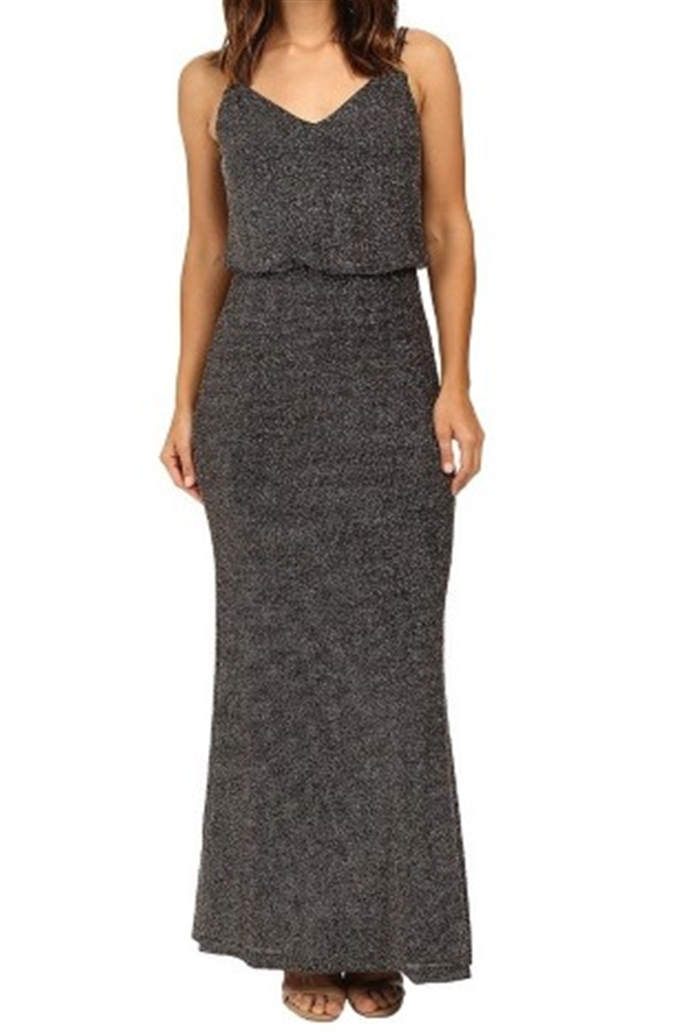Calvin Klein Women's Metallic Blouson Gown Black  Size 14