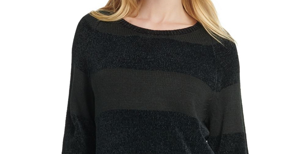 DKNY Women's Striped Sweater Black Size S