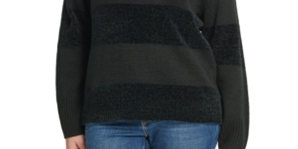 DKNY Women's Striped Sweater Black Size S