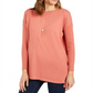 Style & Co Women's Seam Front Tunic Sweater Orange Size Large