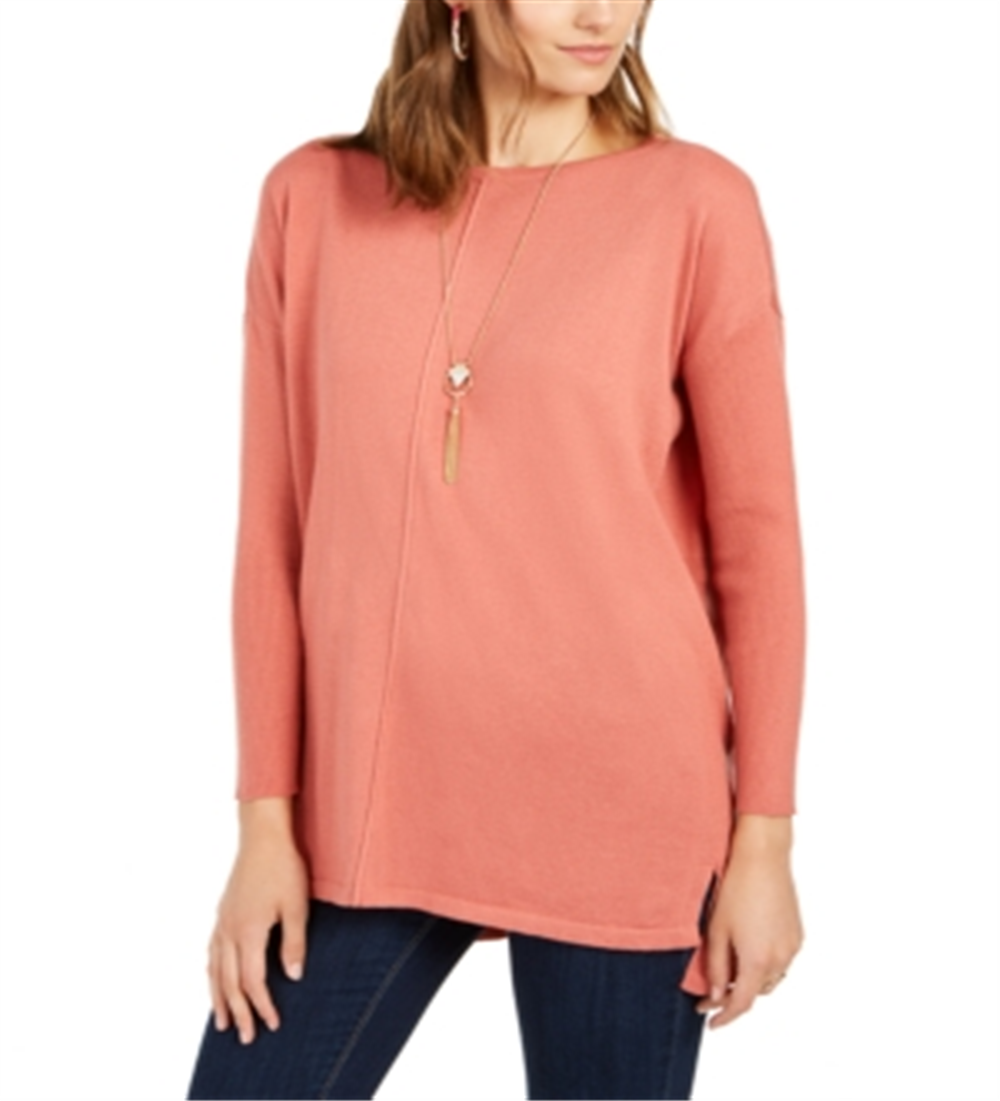 Style & Co Women's Seam Front Tunic Sweater Orange Size XS