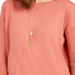 Style & Co Women's Seam Front Tunic Sweater Orange Size Large