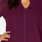 Alfani Women's Plus Sheer Pintuck Button Down Top Red Size 0X
