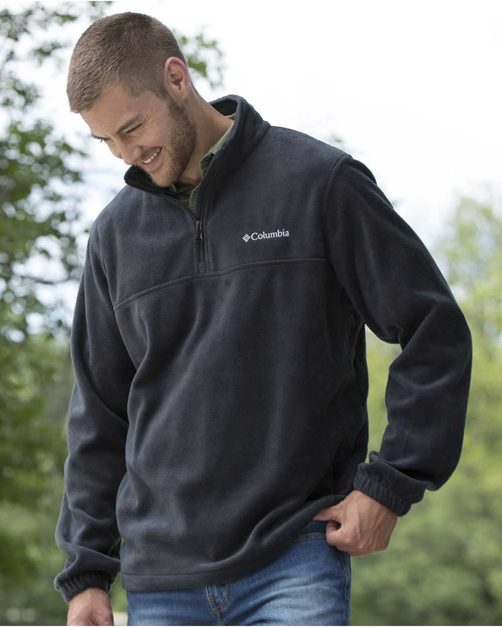 Columbia Men's Steens Mountain Half Zip Top Gray Size Small