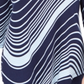 JM Collection Women's Swirl Print 3/4 Sleeve T-Shirt Blue Size X-Small