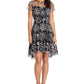 Adrianna Papell Women's Embroidered Illusion Neck Dress Black Size 10