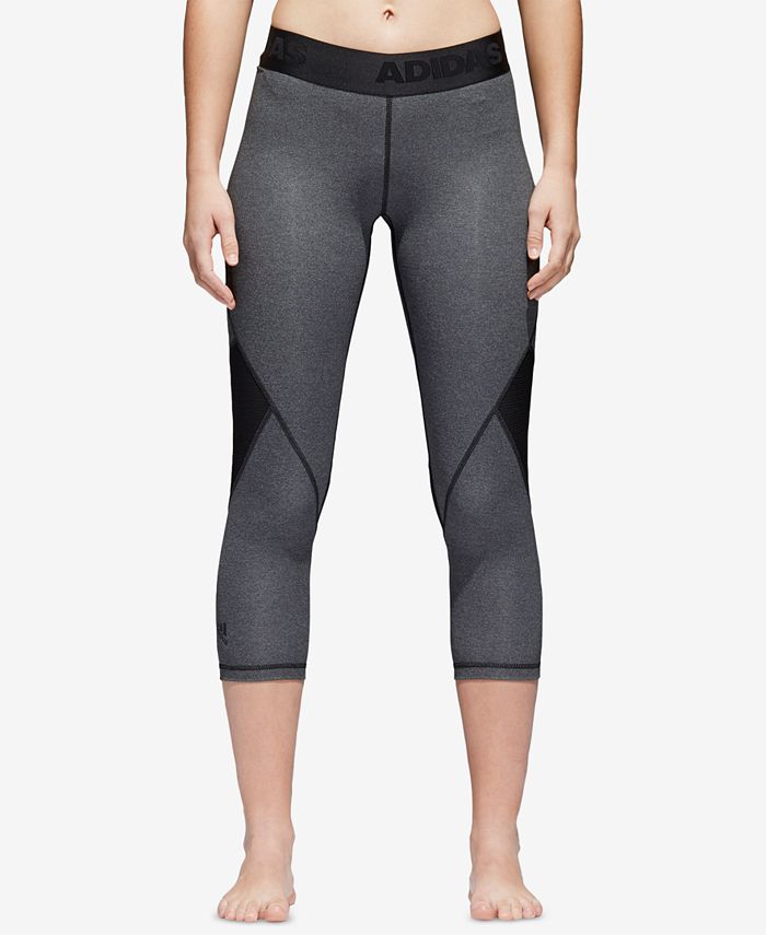 Adidas Women's Fitness Alphaskin Capri Pants Gray Size XX-Large
