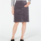 Charter Club Women's Corduroy Tummy Control Skirt Gray Size 10