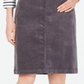 Charter Club Women's Corduroy Tummy Control Skirt Gray Size 10