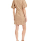 INC International Concepts Women's Puff Sleeve Eyelet Dress Brown Size 2