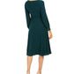 Jessica Howard Women's Ruched Stretch MIDI Dress Green Size 8 Petite