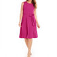 Charter Club Women's Tie Waist MIDI Dress Pink Size X-Small