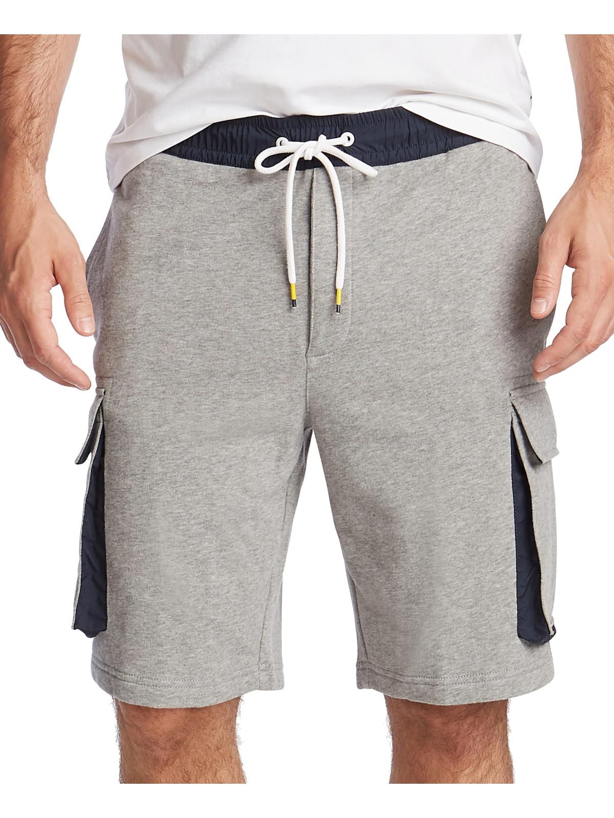 Nautica Men's Fleece Heathered Cargo Shorts Gray Size Small