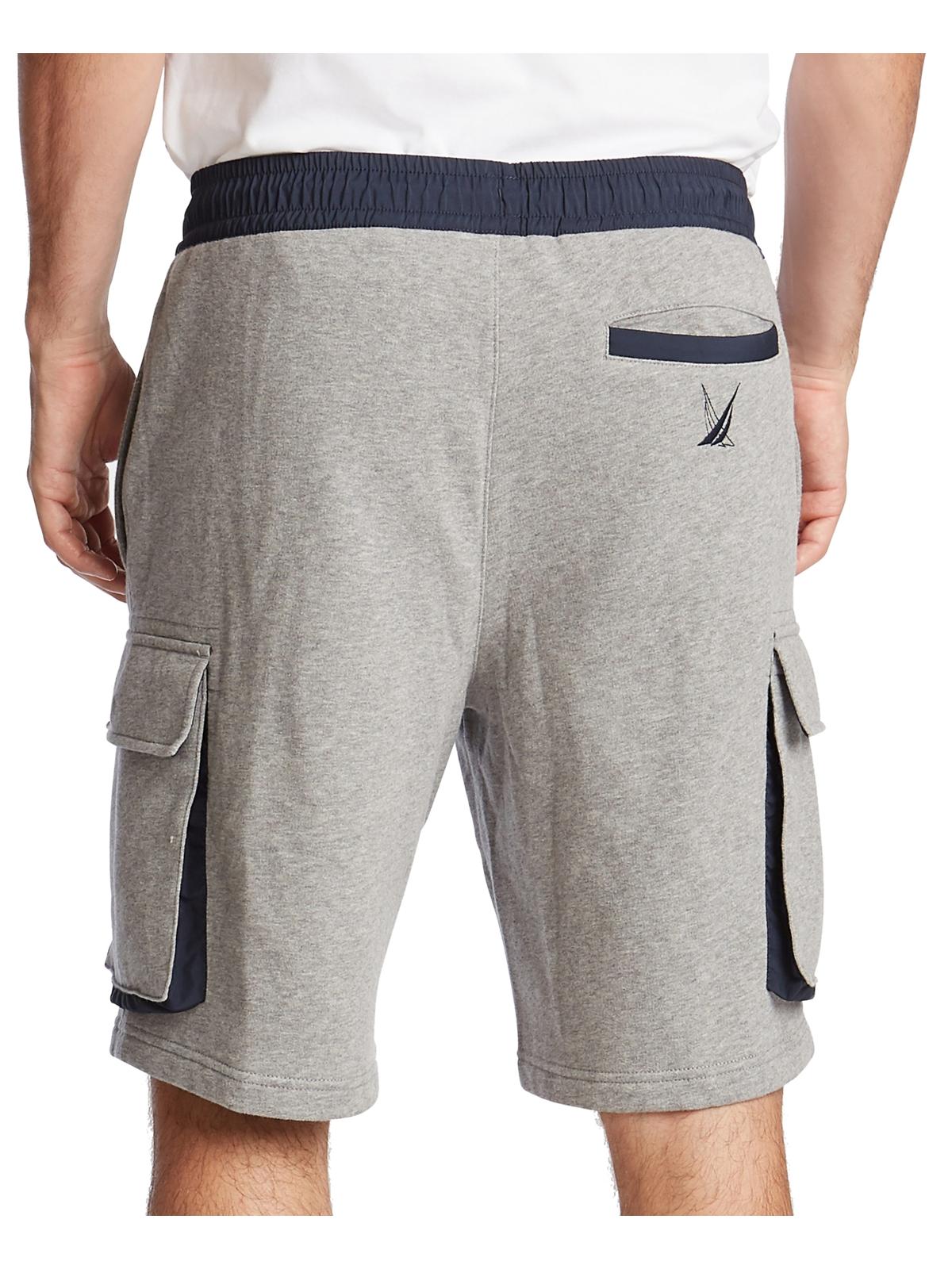 Nautica Men's Fleece Heathered Cargo Shorts Gray Size Small