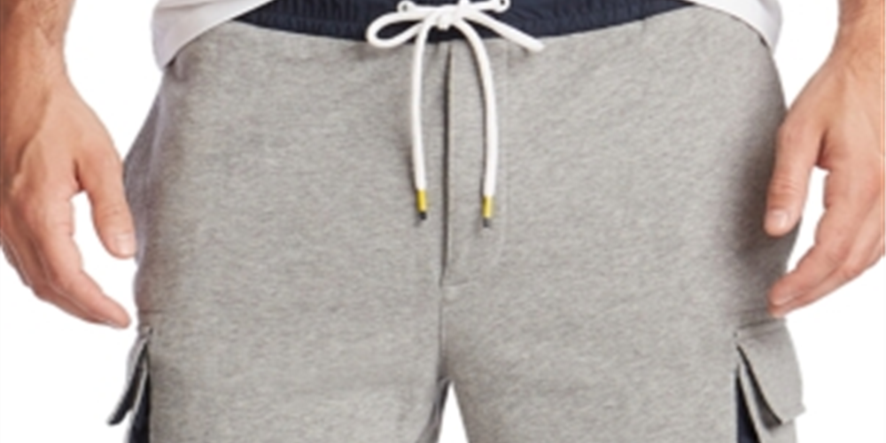 Nautica Men's Fleece Heathered Cargo Shorts Gray Size Small