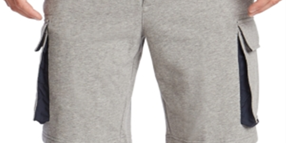 Nautica Men's Fleece Heathered Cargo Shorts Gray Size Small