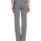 CeCe Women's Zippered Houndstooth Straight Leg Pants Gray Size 10