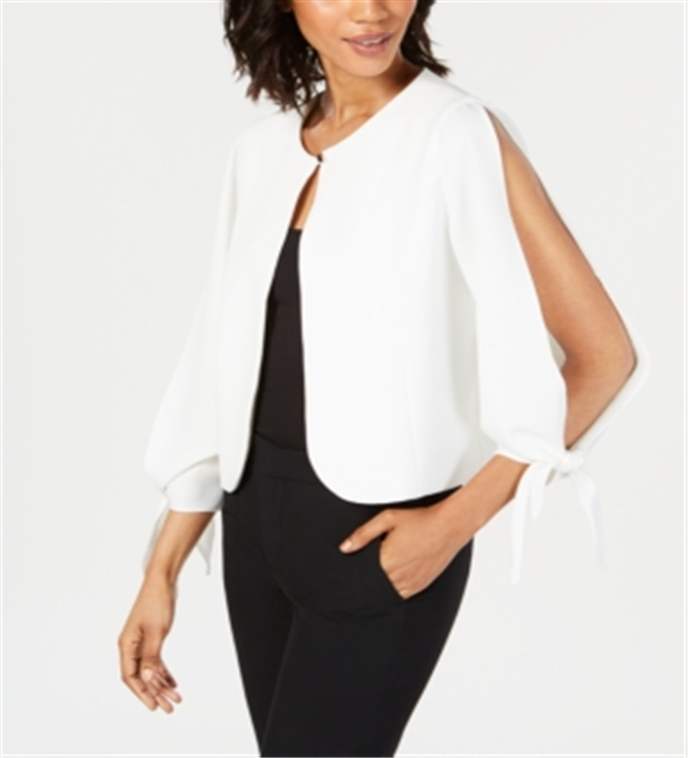 Julia Jordan Women's Tie Sleeve Shrug White Size L