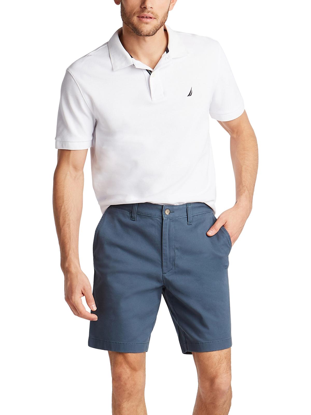 Nautica Men's Stretch Classic Fit Deck Shorts Blue Size 42