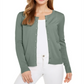 Charter Club Women's Long Sleeve Button Front Green Size Large