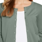 Charter Club Women's Long Sleeve Button Front Green Size Large