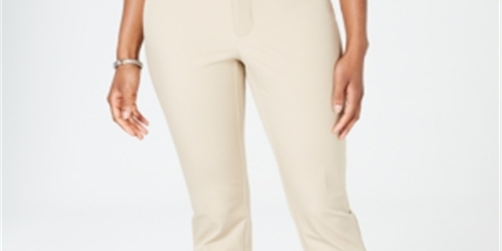 Charter Club Women's Newport Tummy Control Cropped Pants Brown Size 8