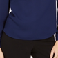 Nine West Women's Long Sleeve 2 Pocket V Neck Blouse Blue Size Large