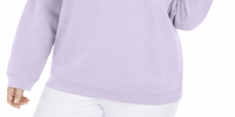 Karen Scott Women's Crewneck Fleece Sweatshirt Purple Size 2X
