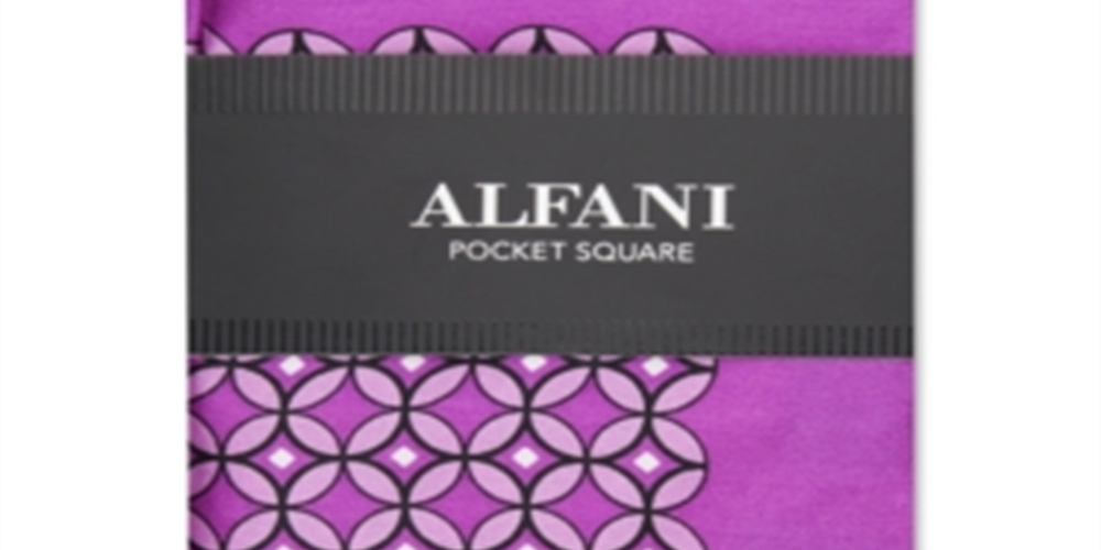 Alfani Men's Esmond Silk Handkerchief Pocket Square Pink One Size