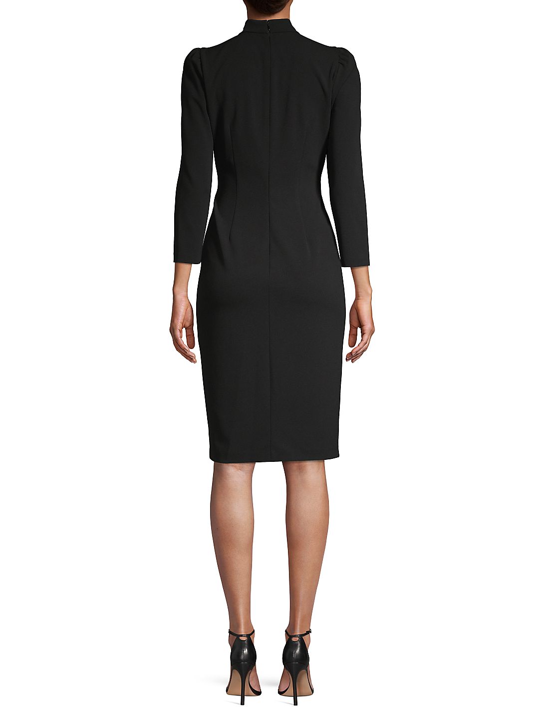 Calvin Klein Women's 3/4 Sleeve Above the Knee Sheath Dress Black Size 4
