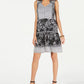 Style & Co Women's Mixed Print Sleeveless Peasant Dress Black Size Small