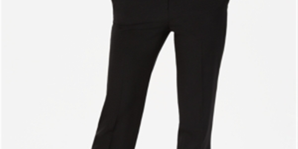 Kasper Women's Crepe Cropped Straight Leg Pants Black Size 14