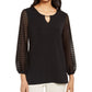 JM Collection Women's Puff Sleeve Top Black Size Small