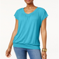 JM Collection Women's Blouson T-Shirt Blue Size XX-Large