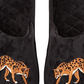 INC International Concepts Women's Placed Leo Microvelour Slippers Black Size L