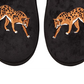 INC International Concepts Women's Placed Leo Microvelour Slippers Black Size L