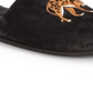 INC International Concepts Women's Placed Leo Microvelour Slippers Black Size L