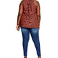 City Chic Women's Trendy Leopard Print Top Red Size 18W