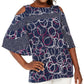 JM Collection Women's Mixed Print Cold-Shoulder Tunic Blue Size X-Large