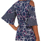 JM Collection Women's Mixed Print Cold-Shoulder Tunic Blue Size X-Large