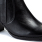 Sole Bound Women's Round Toe Block Heel Zip up Leather Booties Black Size 8.5 M