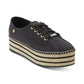 DKNY Women's Fabric Low Top Lace up Fashion Sneakers Black Size 8.5