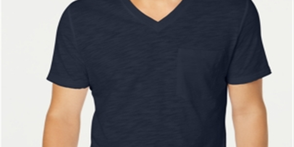 INC International Concepts Men's V Neck Pocket T-Shirt Blue Size Small