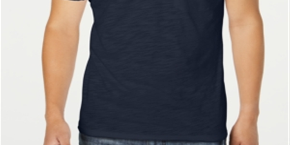 INC International Concepts Men's V Neck Pocket T-Shirt Blue Size Small