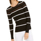 INC International Concepts Women's Illusion Striped Sweater Black Size Petite L