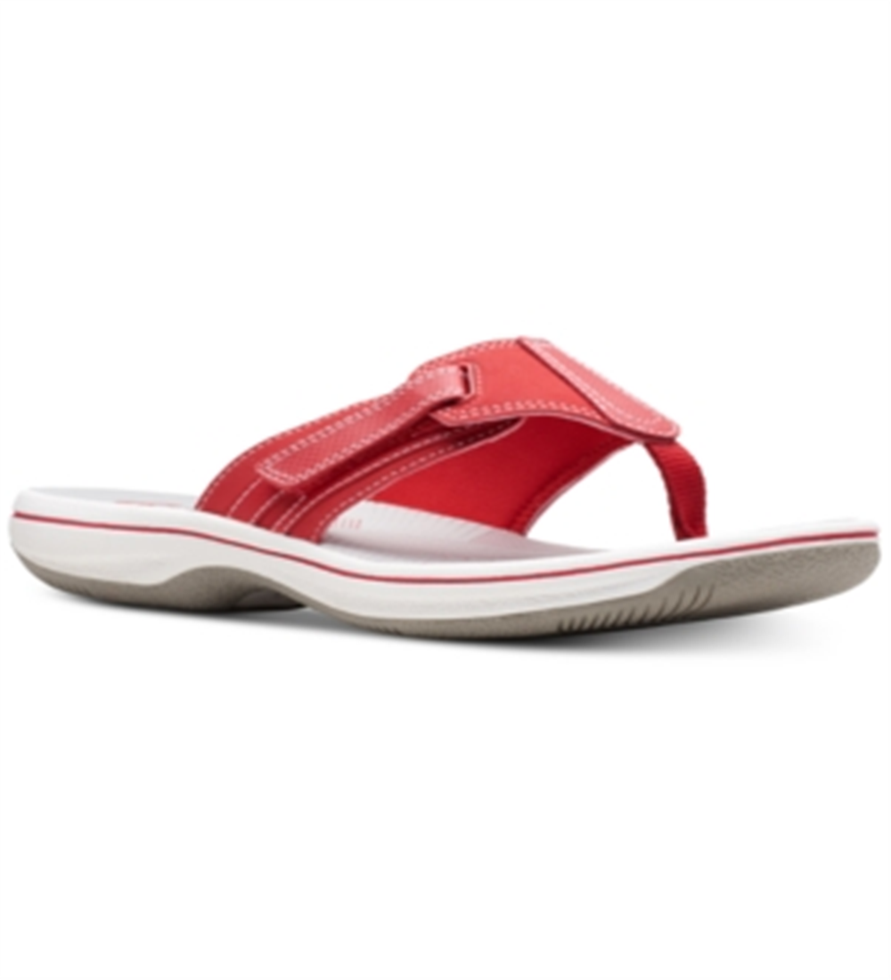 Clarks Women's Brinkley Sail Flip Flops Thong Slip on Red Size 8 M