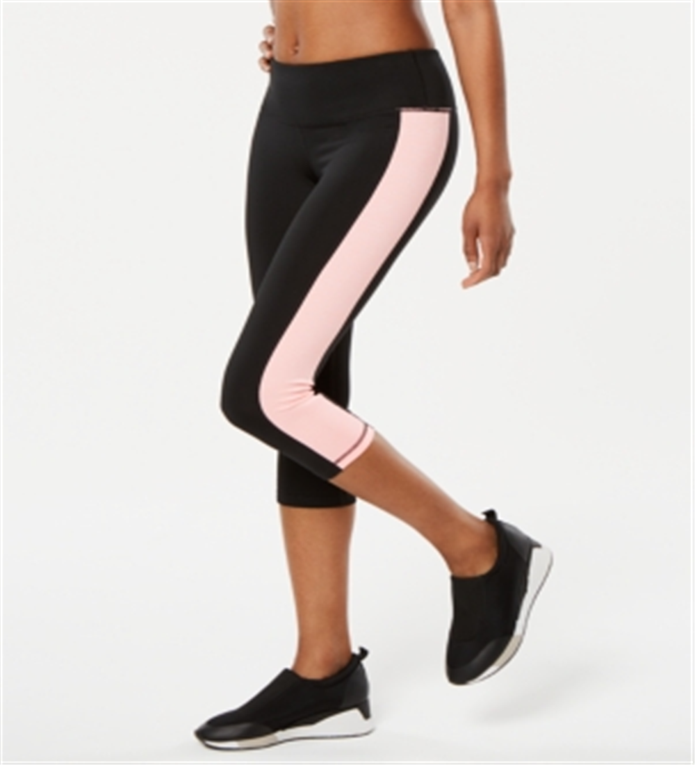 Ideology Women's Colorblocked Cropped Leggings Black- Size X-Small