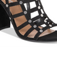Report Women's Wesley Faux Caged Heels Suede Black Size 6 M