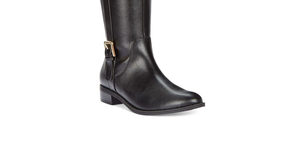 Karen Scott Women's Deliee Solid Round Toe Mid Calf Boots Black Size -7.5 M
